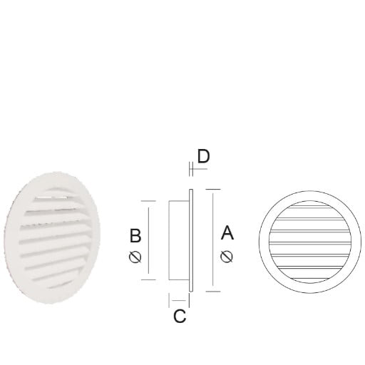 grelha redonda dimensoes
